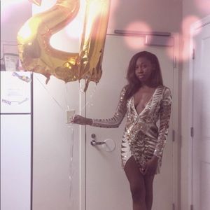 Missguided Gold Sequined Dress